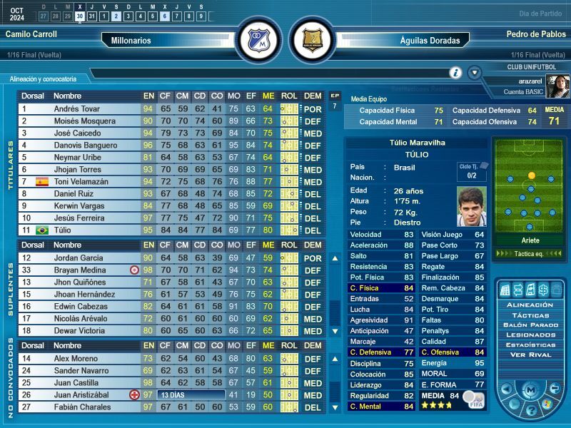 alineación inicial